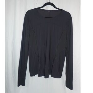 Lululemon Black Athletic Shaping Long Sleeve Crew Top Classic Size 12